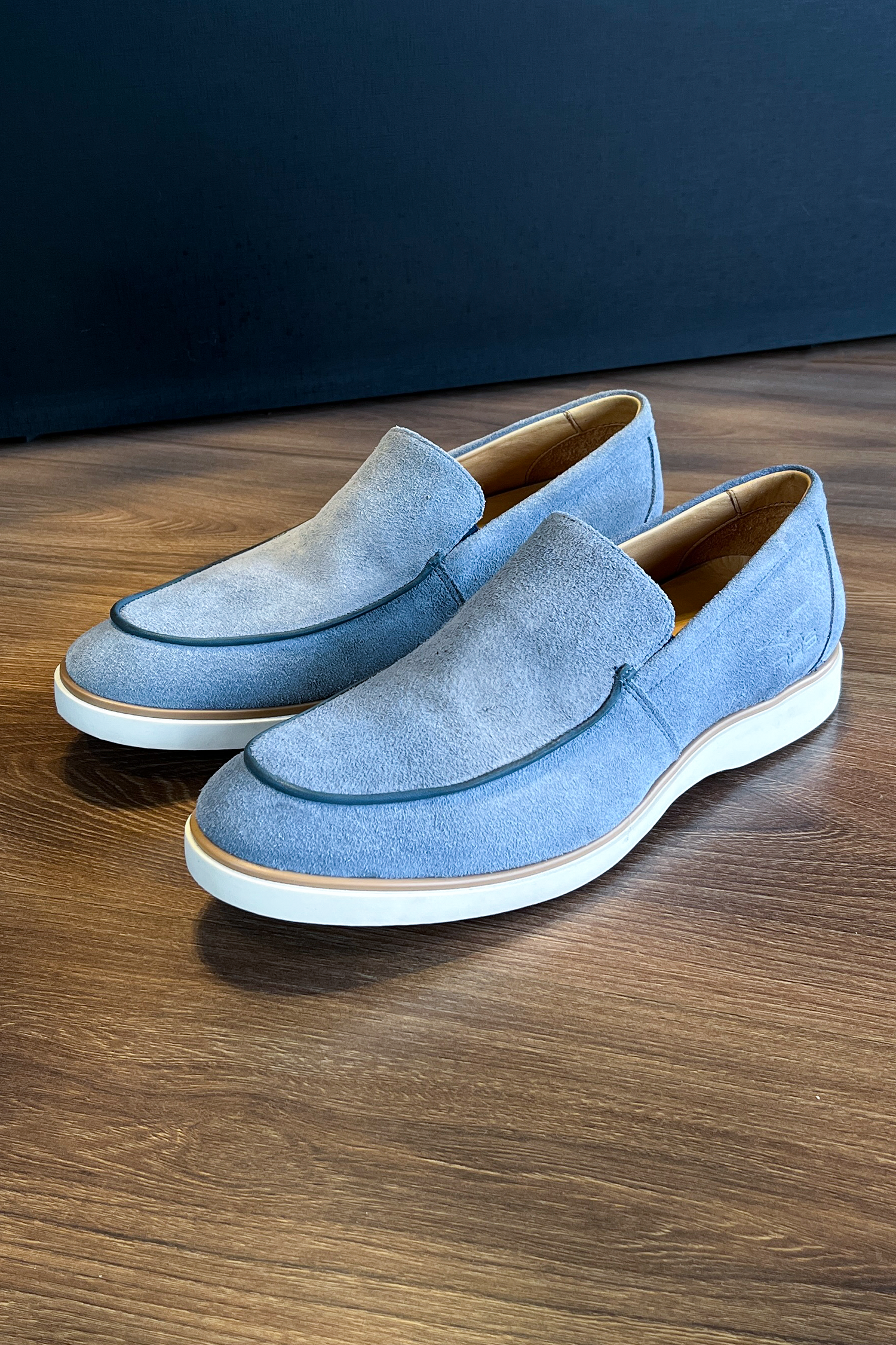 Mocassim Velt Camurça Azul