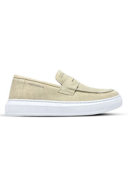 Mocassim Loafer de Couro Bege 365