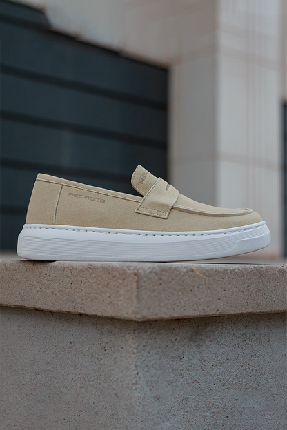 Mocassim Loafer de Couro Bege 365